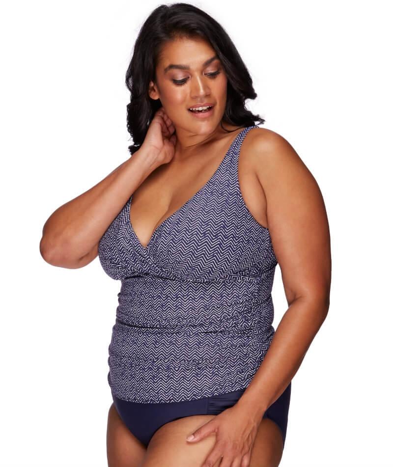 Artesands Zig Zag Delacroix Cross Front D-G Cup Tankini Top - Navy - Image 6