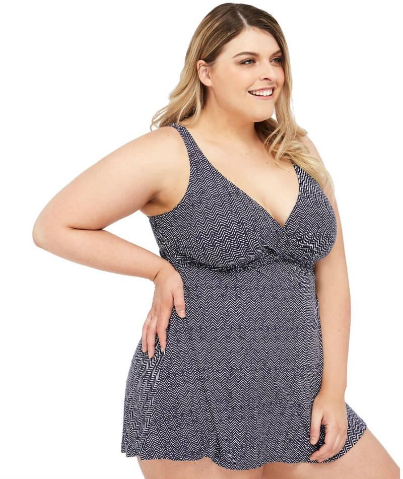 Artesands Zig Zag Delacroix Cross Over D-G Cup Swimdress - Navy - Image 3