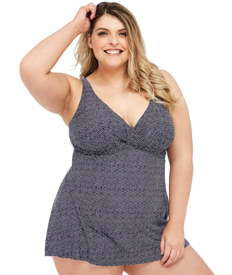 Artesands Zig Zag Delacroix Cross Over D-G Cup Swimdress - Navy - Image 4