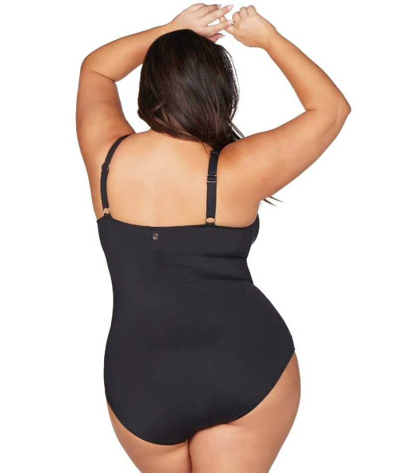 Artesands Hues Raphael Underwire E-F Cup One Piece Swimsuit - Black - Image 3
