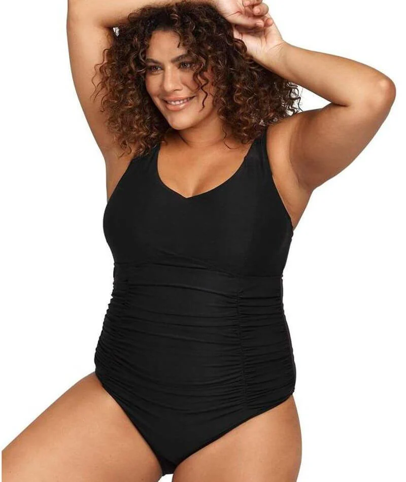 Artesands Hues Raphael Underwire E-F Cup One Piece Swimsuit - Black - Image 3