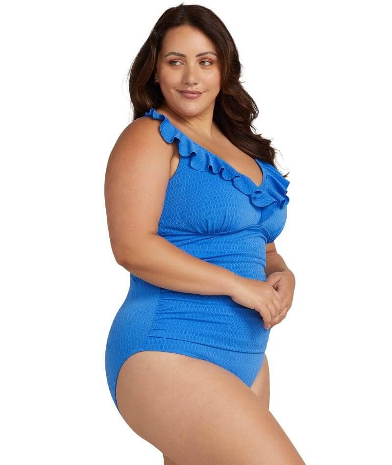 Artesands Nefertiti Manet Frill One Piece Swimsuit - Blue - Image 3
