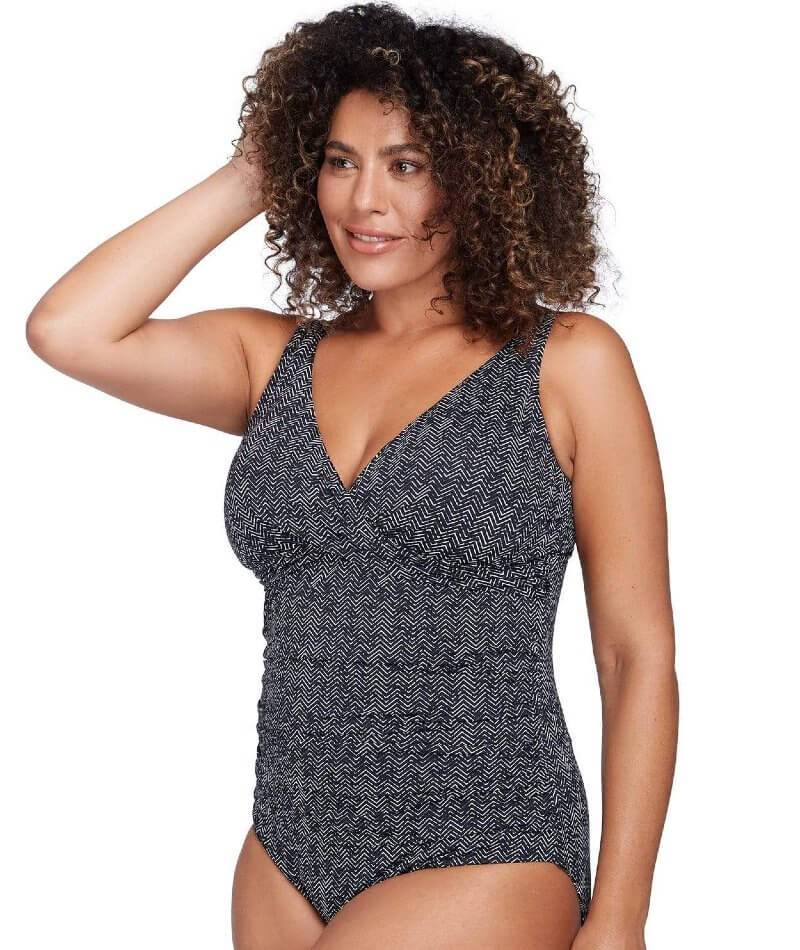 Artesands Zig Zag Delacroix Cross Front D-G Cup One Piece Swimsuit - Black - Image 3