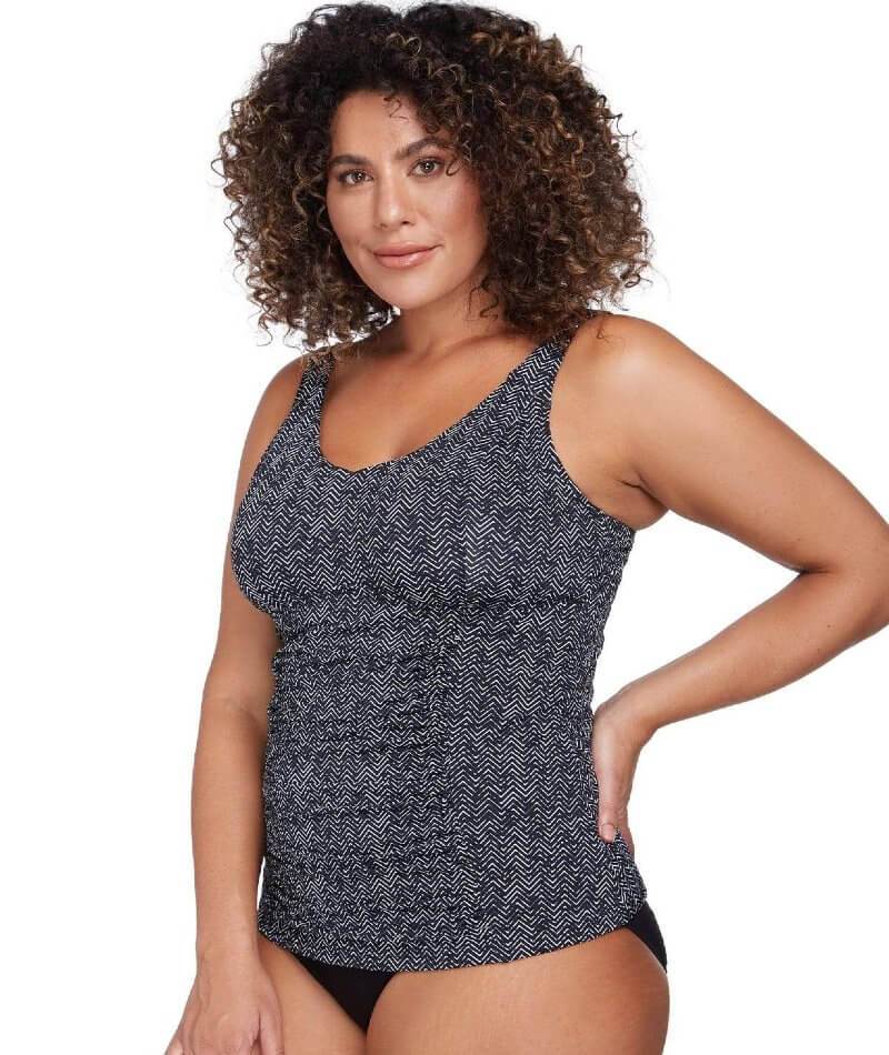 Artesands Zig Zag Raphael E-F Cup Underwire Tankini Top - Black - Image 8