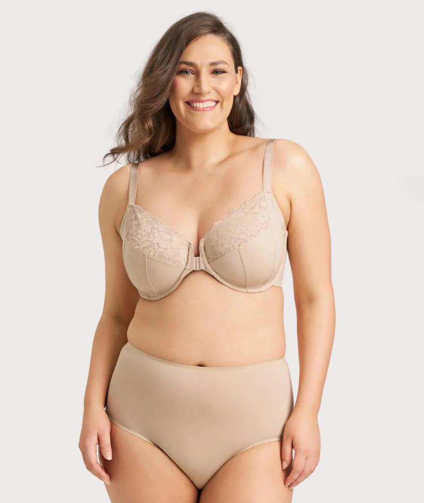 Ava & Audrey Bardot Front-Closing Underwire Bra - Nude - Image 11