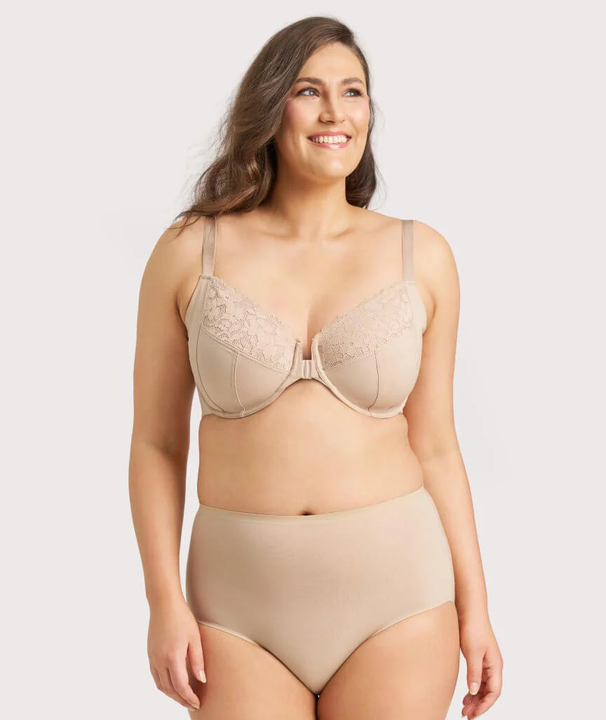 Ava & Audrey Bardot Front-Closing Underwire Bra - Nude - Image 9