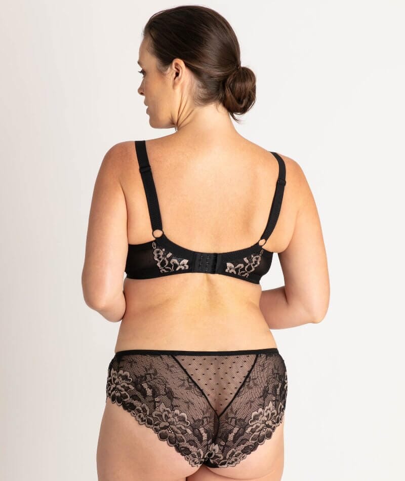 Ava & Audrey Celine Lace Brief - Black/Gold - Image 4