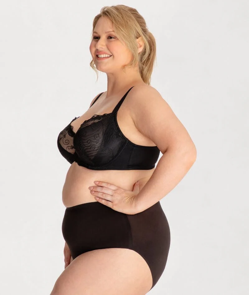 Ava & Audrey Elizabeth Embroidered Full Cup Underwired Bra - Black - Image 8