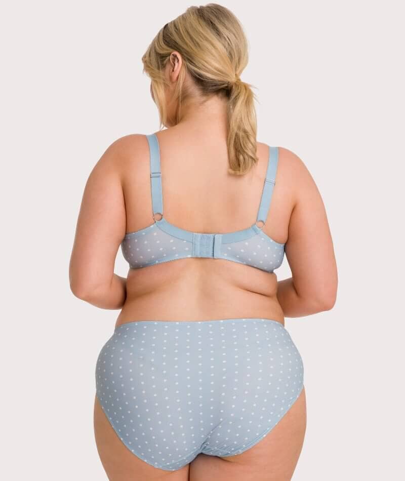 Ava & Audrey Jacqueline Full Brief with Lace - Blue/Ivory - Image 11