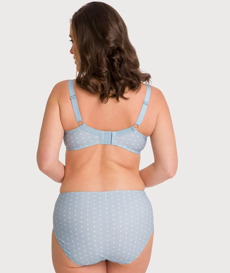 Ava & Audrey Jacqueline Full Brief with Lace - Blue/Ivory - Image 8