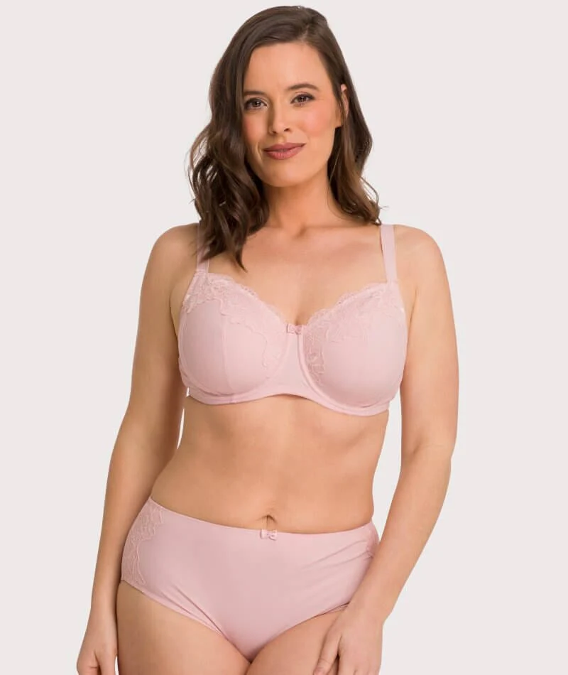 Ava & Audrey Jacqueline Full Brief with Lace - Blush - Image 4
