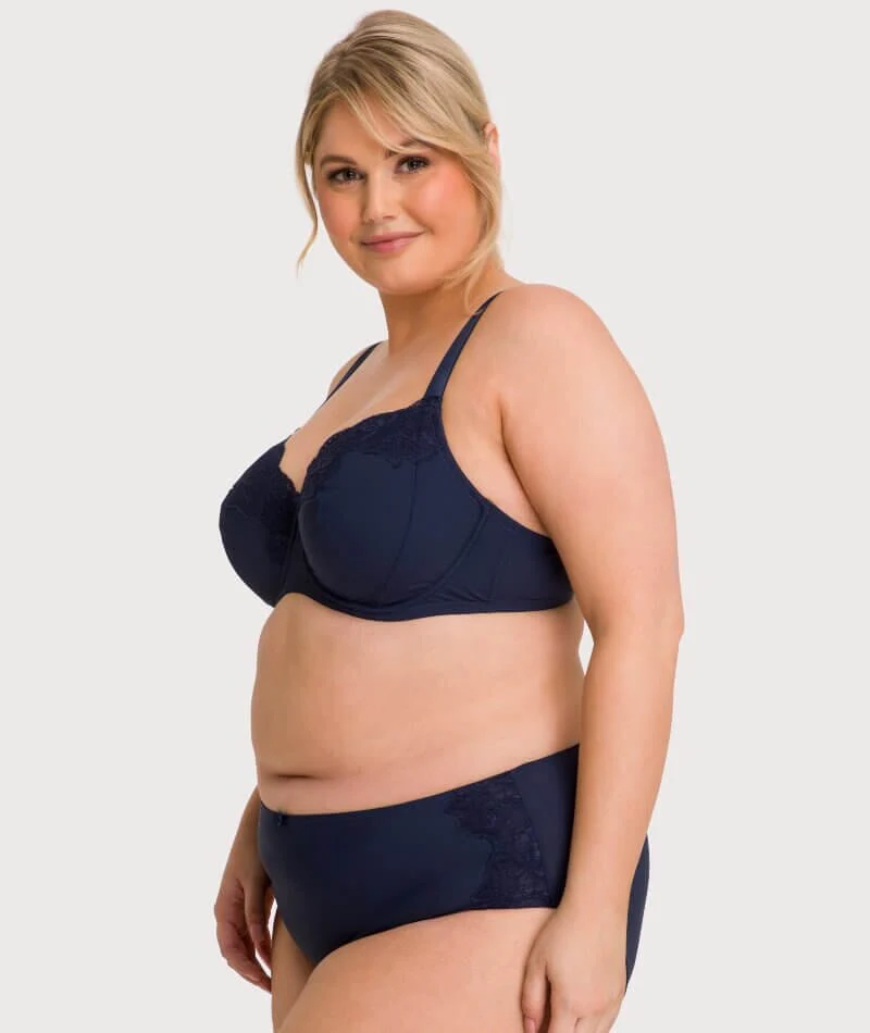 Ava & Audrey Jacqueline Full Brief with Lace - Sapphire - Image 10