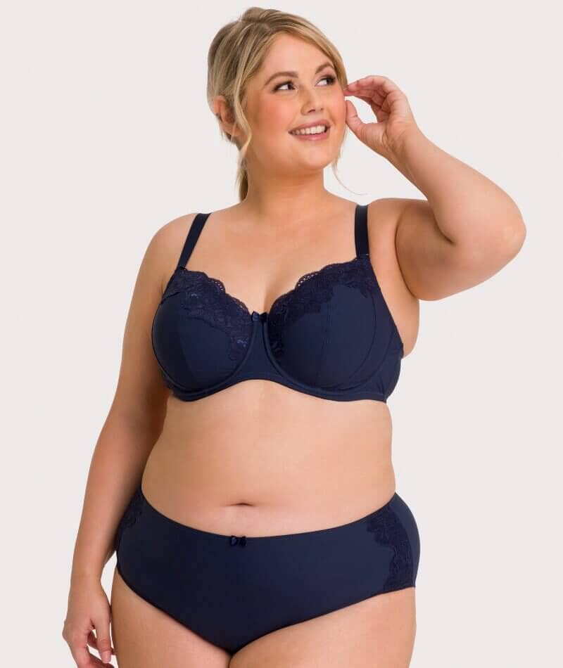 Ava & Audrey Jacqueline Full Brief with Lace - Sapphire - Image 12