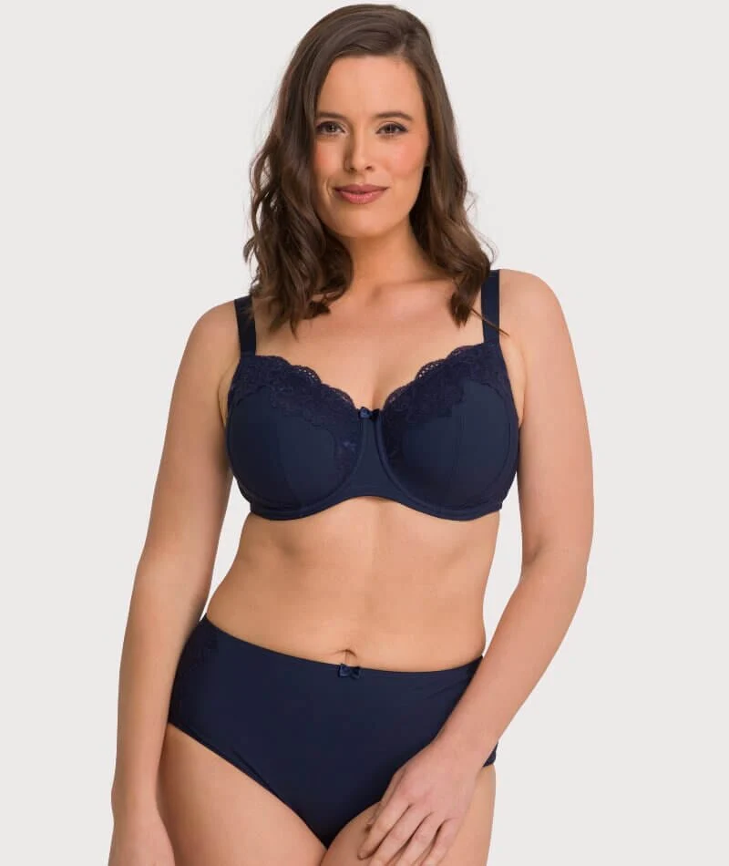 Ava & Audrey Jacqueline Full Brief with Lace - Sapphire - Image 4