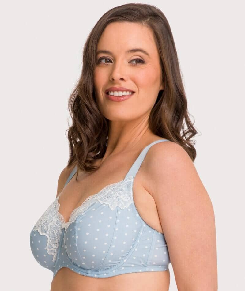 Ava & Audrey Jacqueline Full Cup Underwired Bra - Blue/Ivory - Image 4