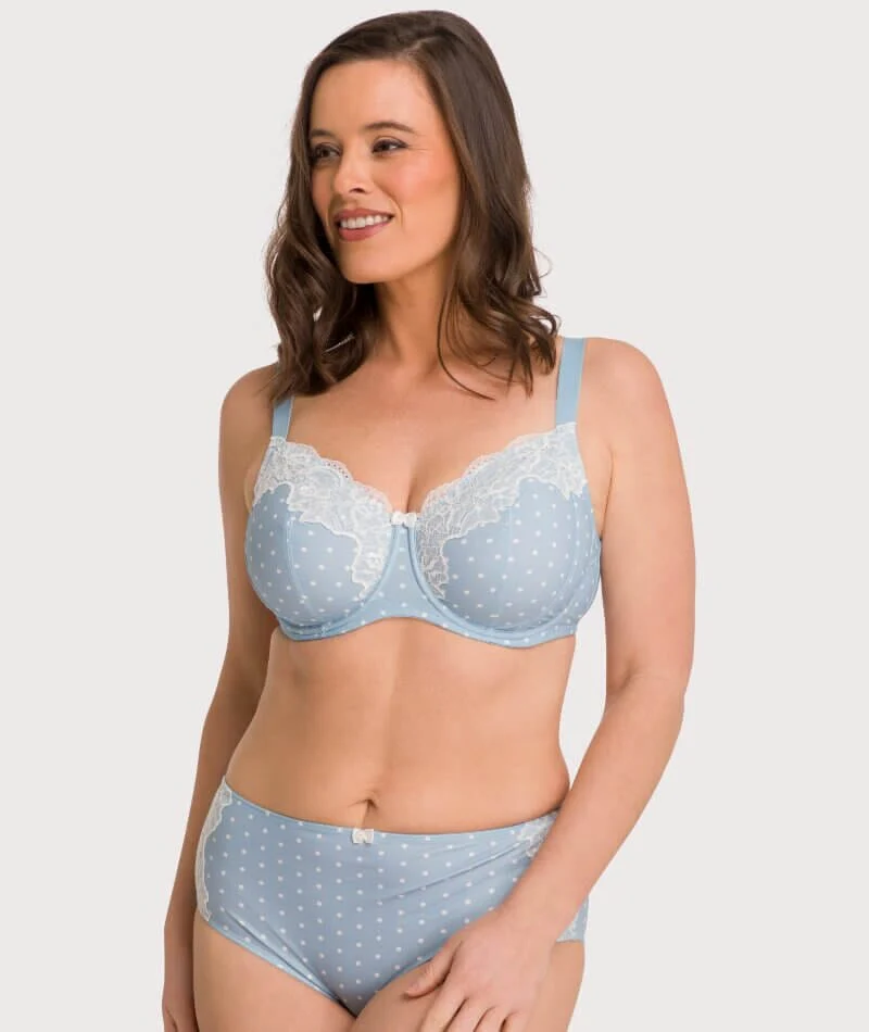 Ava & Audrey Jacqueline Full Cup Underwired Bra - Blue/Ivory - Image 5