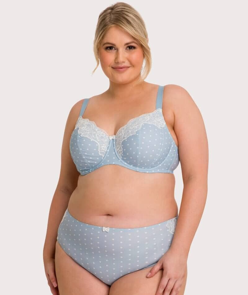 Ava & Audrey Jacqueline Full Cup Underwired Bra - Blue/Ivory - Image 8