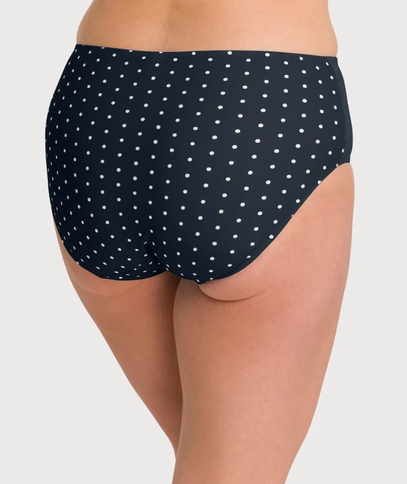 Ava & Audrey Jacqueline Printed Full Brief with Lace - Sapphire/Ivory - Image 2