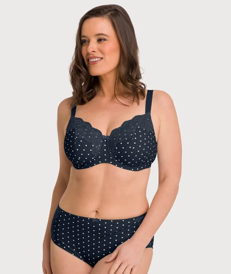 Ava & Audrey Jacqueline Printed Full Cup Underwire Bra - Sapphire/Ivory - Image 4