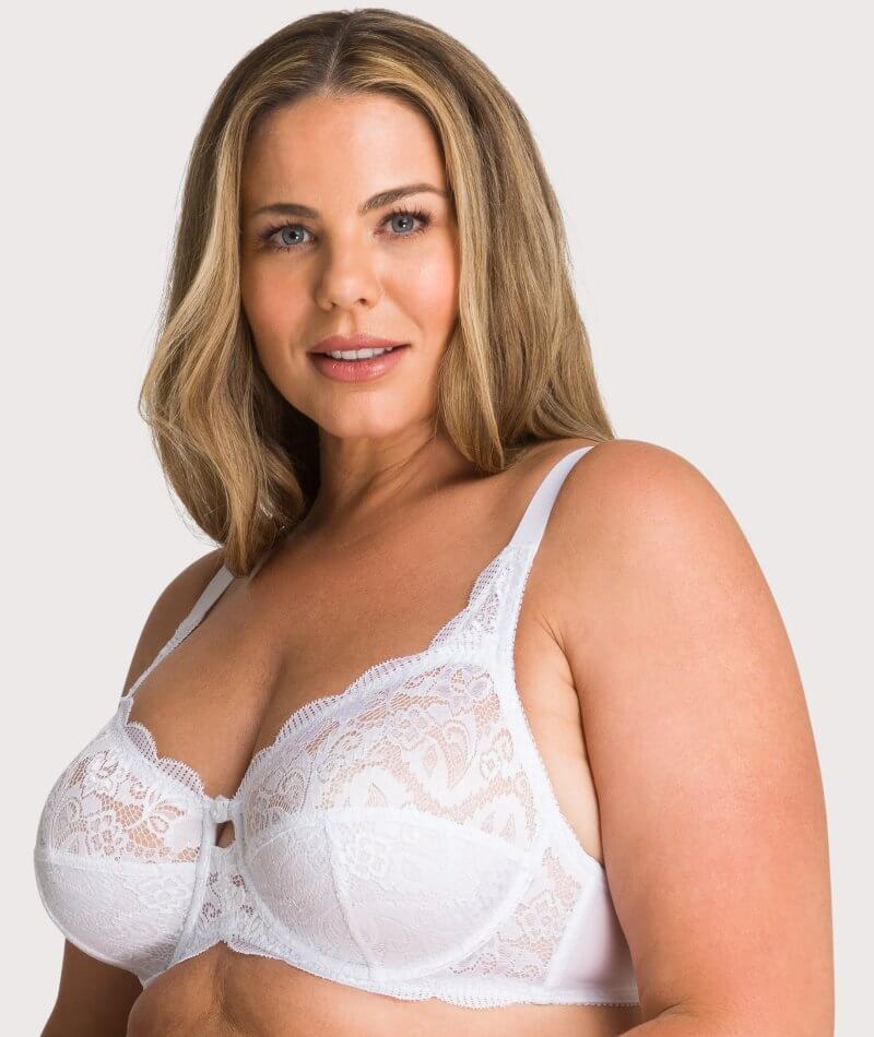 Ava & Audrey Lucille Lace Underwired Full Cup Bra - White - Image 3