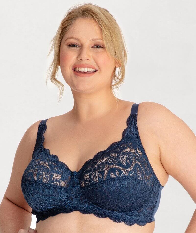 Ava & Audrey Lucille Lace Wire-free Bra - Navy - Image 3