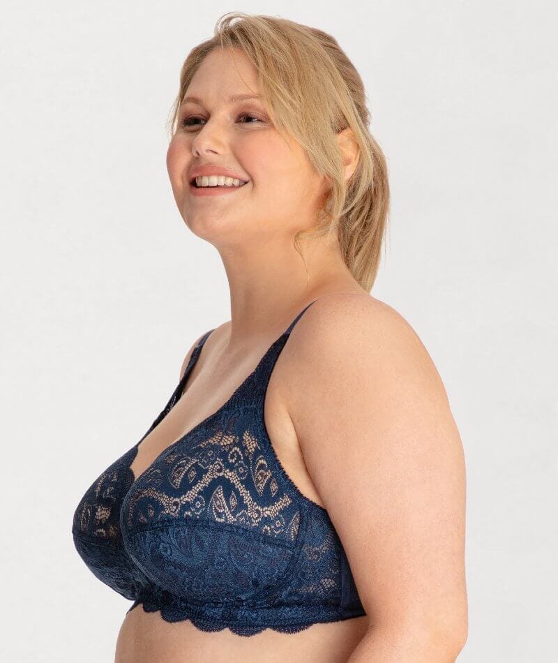 Ava & Audrey Lucille Lace Wire-free Bra - Navy - Image 4