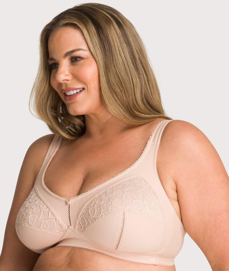 Ava & Audrey Sophia Cotton & Lace Wire-free Bra - Cappuccino - Image 3