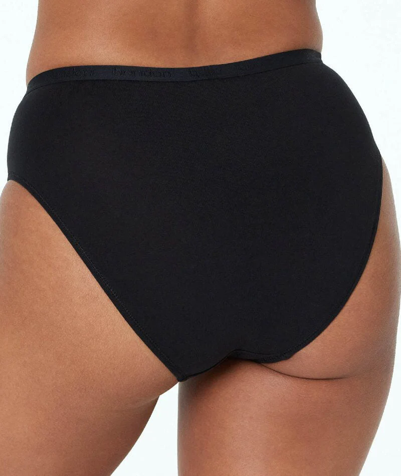 Bendon Body Cotton High Cut Brief - Black - Image 2