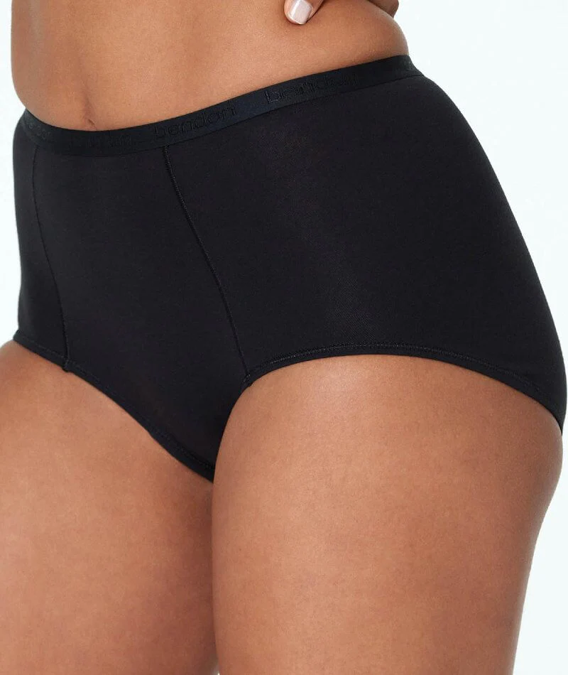 Bendon Body Cotton Trouser Brief - Black - Image 3