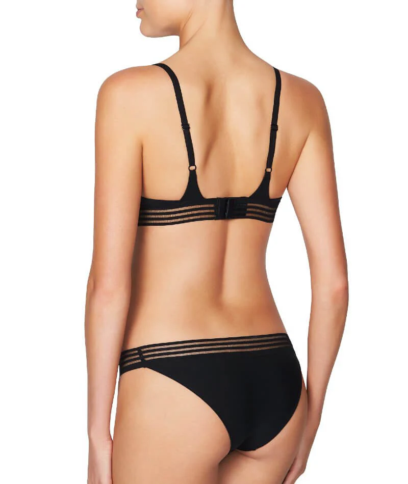 Bendon Stripe Elastic & Papertouch Demi Bra - Black - Image 7