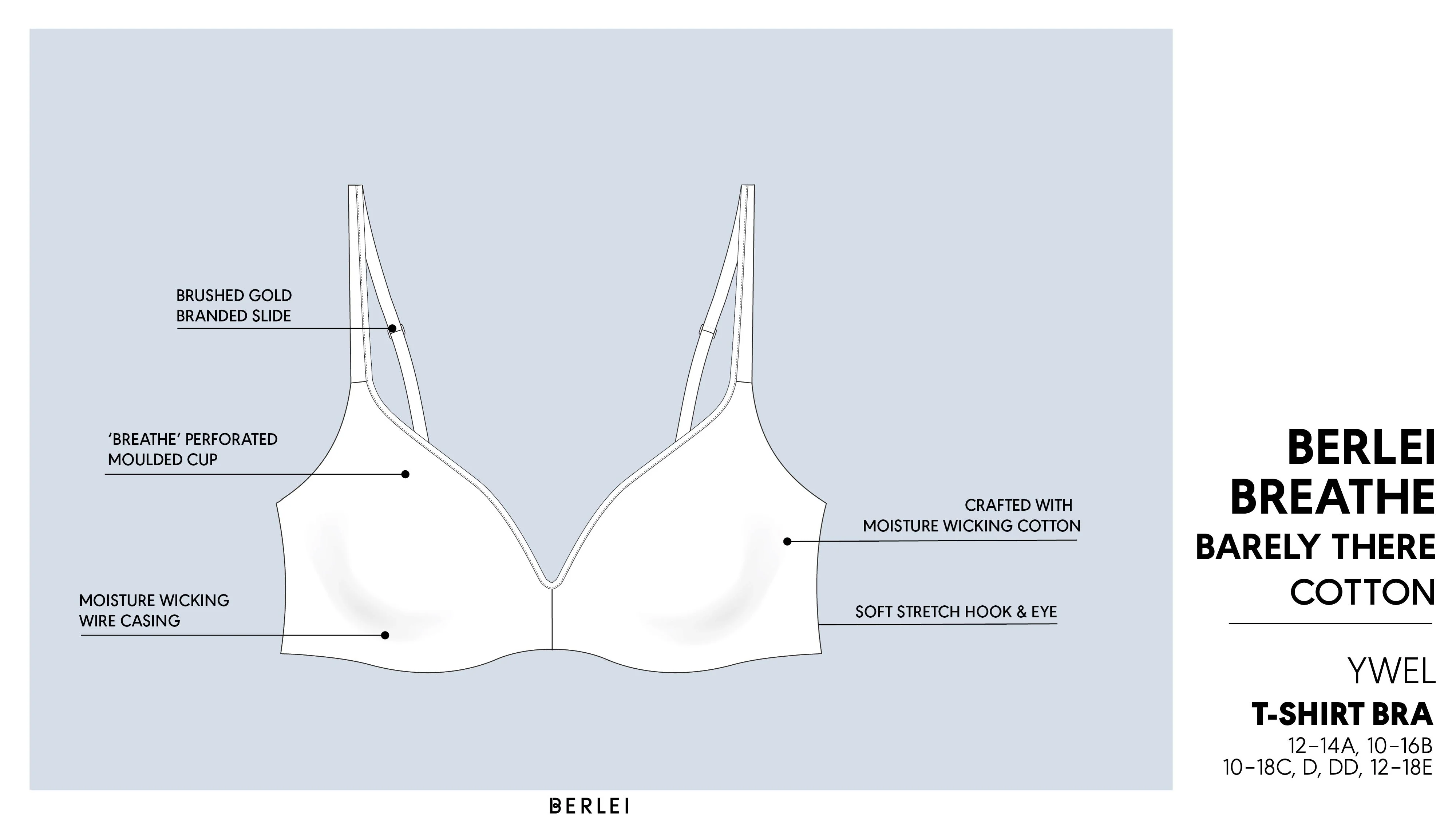 Berlei Barely There Breathe Cotton T-Shirt Bra - Black - Image 3