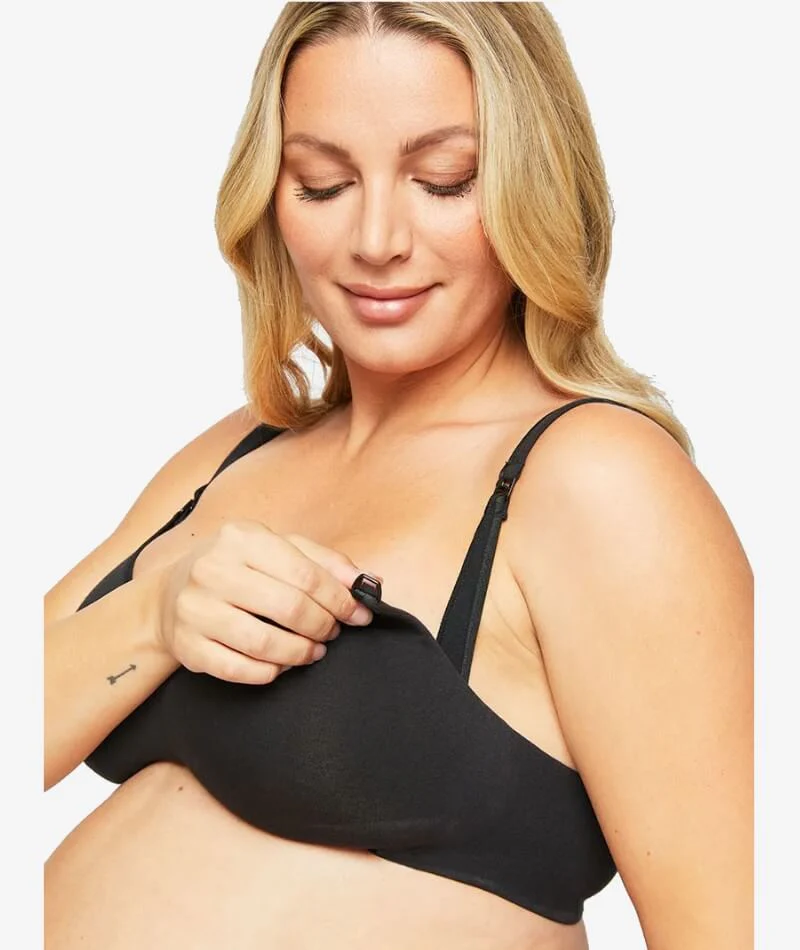 Berlei Barely There Cotton Rich Wire-free Maternity Bra - Black - Image 4