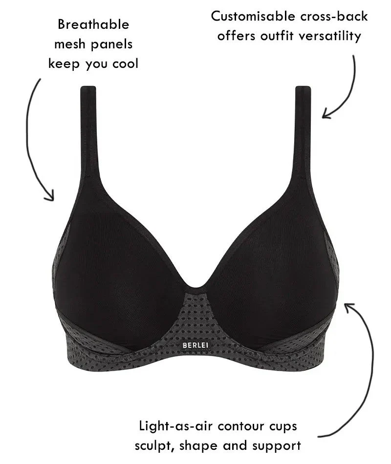 Berlei Electrify Mesh Contour Sports Bra - Black - Image 4