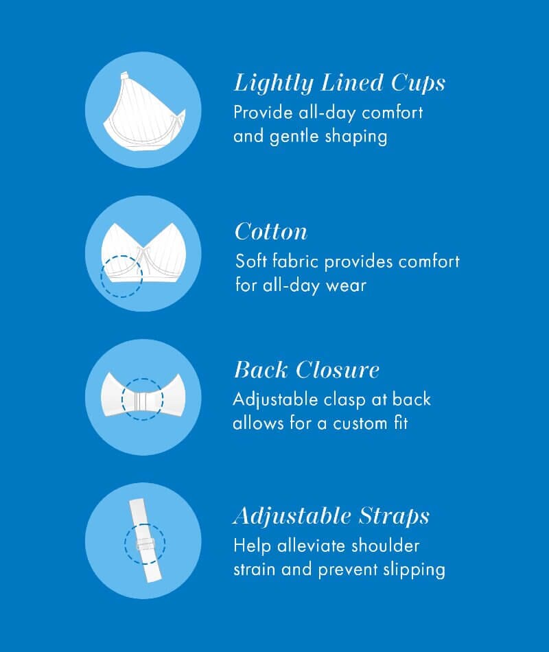 Bestform Striped Wire-free Cotton Bra with Lightly Lined Cups - White - Image 5