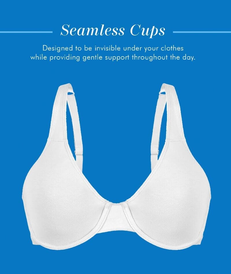 Bestform Unlined Cotton Stretch T-Shirt Bra with Underwire 3 Pack- Black/Sand/White - Image 15