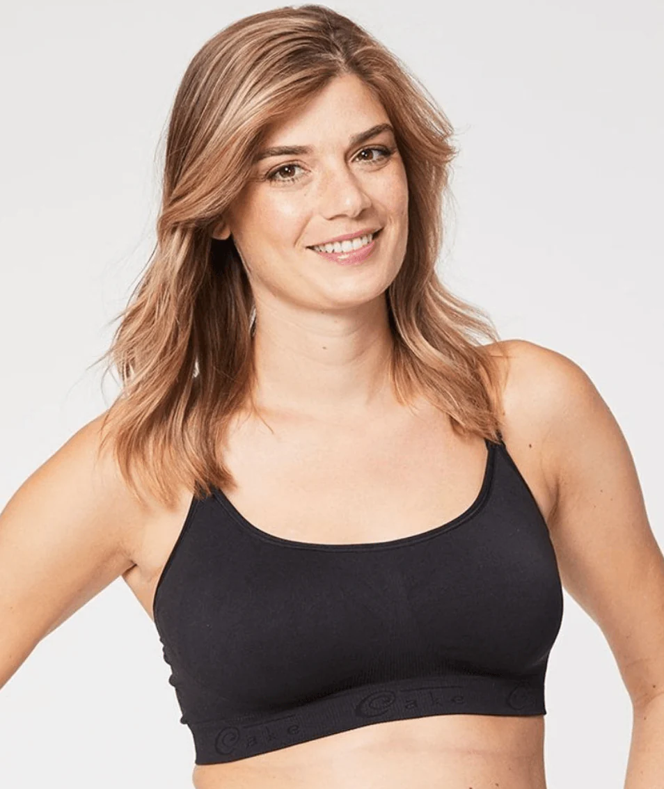 Cake Maternity Cotton Candy Seamless Sleep & Yoga Wire-free Nursing Bra -  Black - Image 3