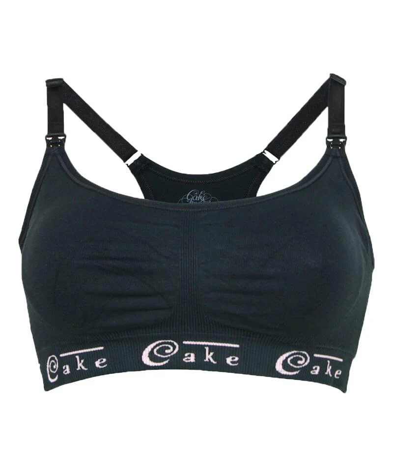 Cake Maternity Cotton Candy Seamless Sleep & Yoga Wire-free Nursing Bra -  Black - Image 5