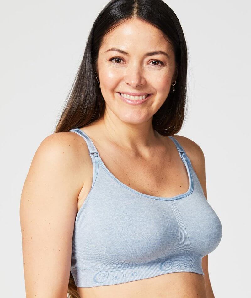 Cake Maternity Cotton Candy Seamless Sleep & Yoga Wire-free Nursing Bra - Heather Blue - Image 2