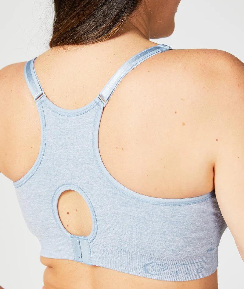 Cake Maternity Cotton Candy Seamless Sleep & Yoga Wire-free Nursing Bra - Heather Blue - Image 5