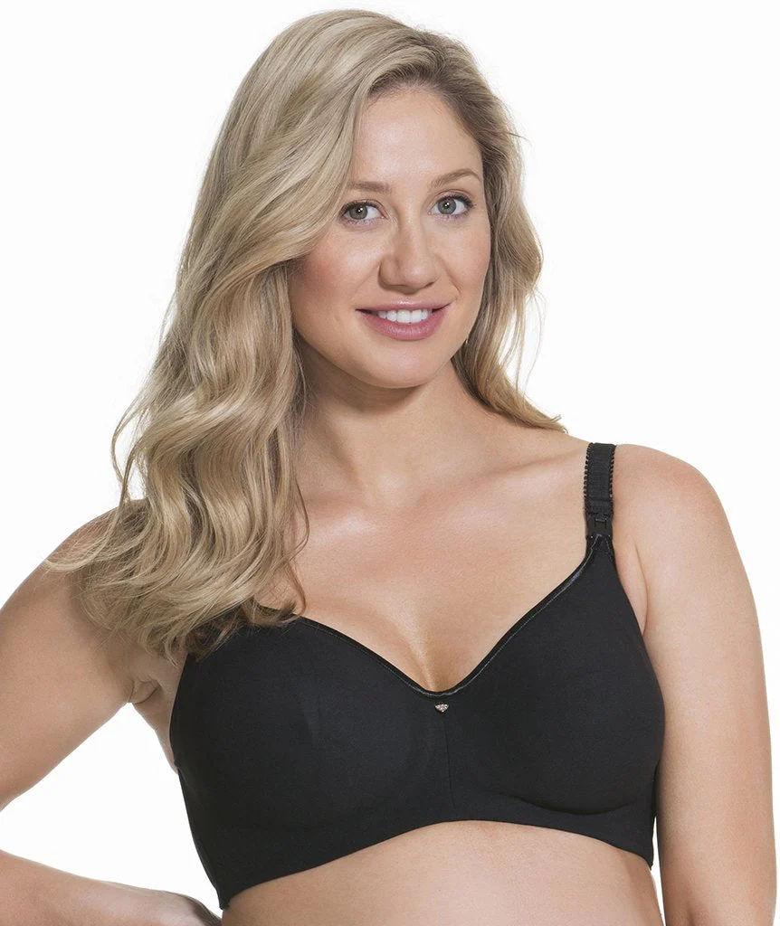 Cake Maternity Croissant Seamless Flexi Wire Nursing Bra -  Black
