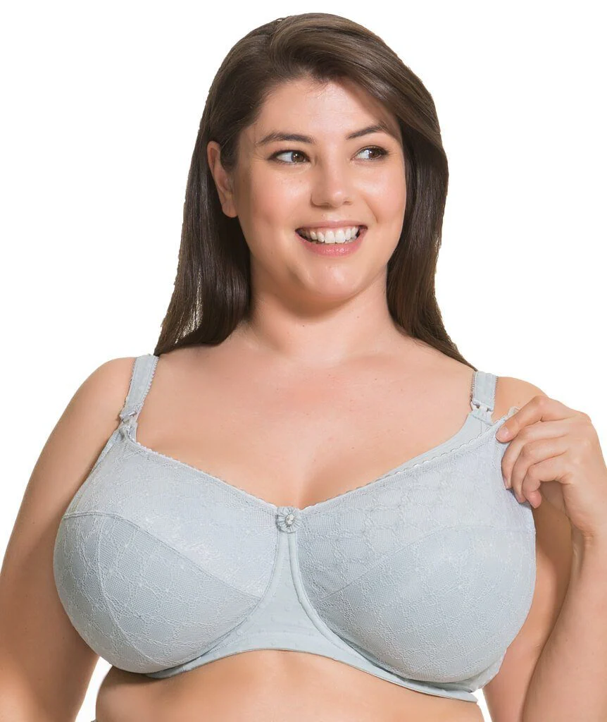 Cake Maternity Frosted Parfait Flexi Wire Balconette Lace Nursing Bra -  Ice Grey - Image 3