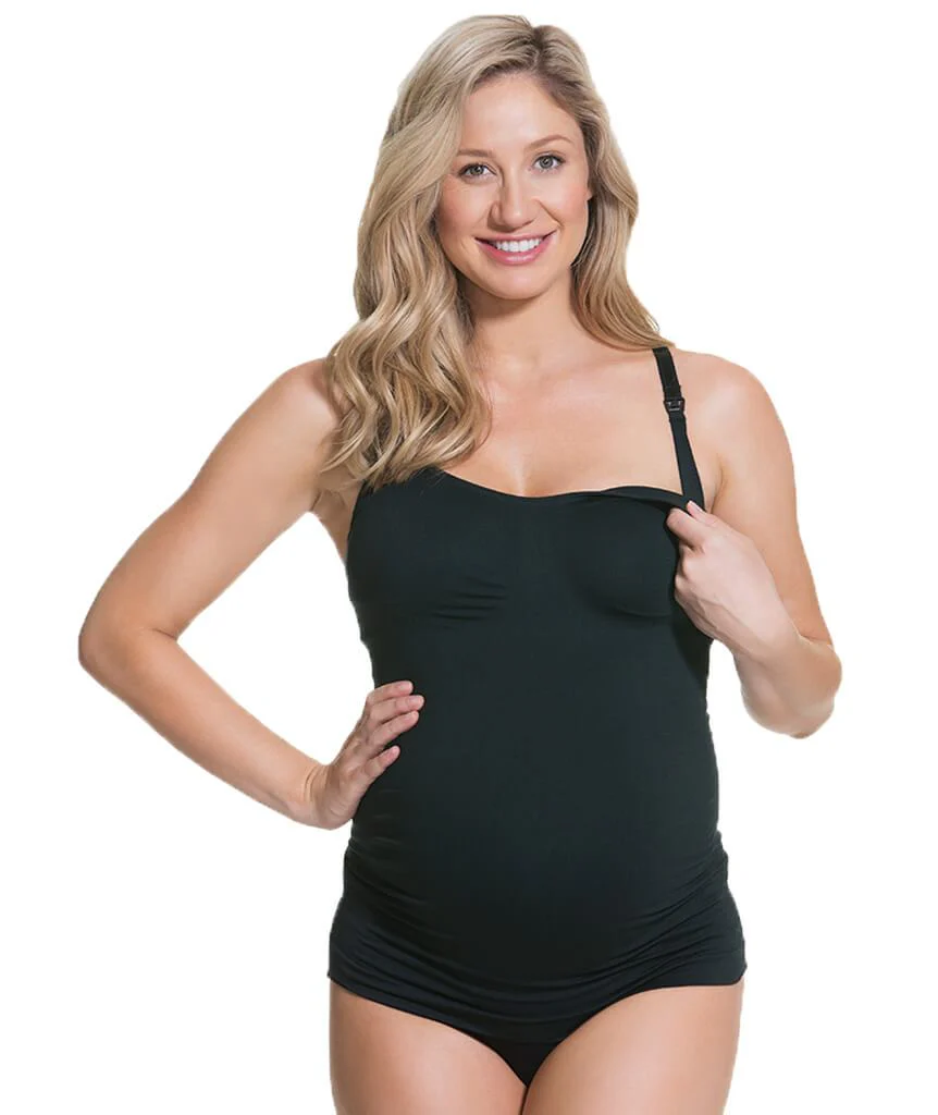 Cake Maternity Toffee Shaping Seamless Nursing Tank -  Black - Image 3