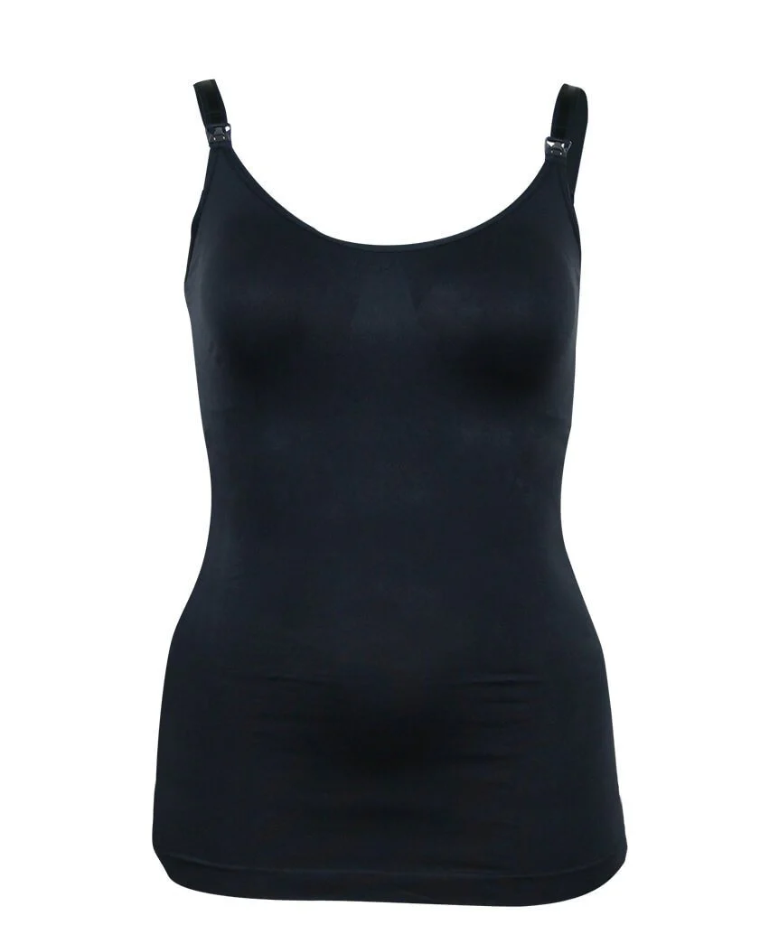 Cake Maternity Toffee Shaping Seamless Nursing Tank -  Black - Image 4