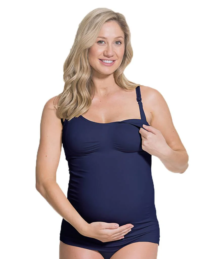 Cake Maternity Toffee Shaping Seamless Nursing Tank -  Midnight Blue - Image 3