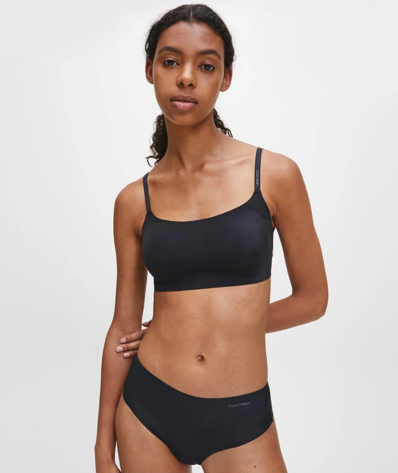 Calvin Klein Invisibles Comfort Lightly Lined Retro Bralette - Black - Image 5