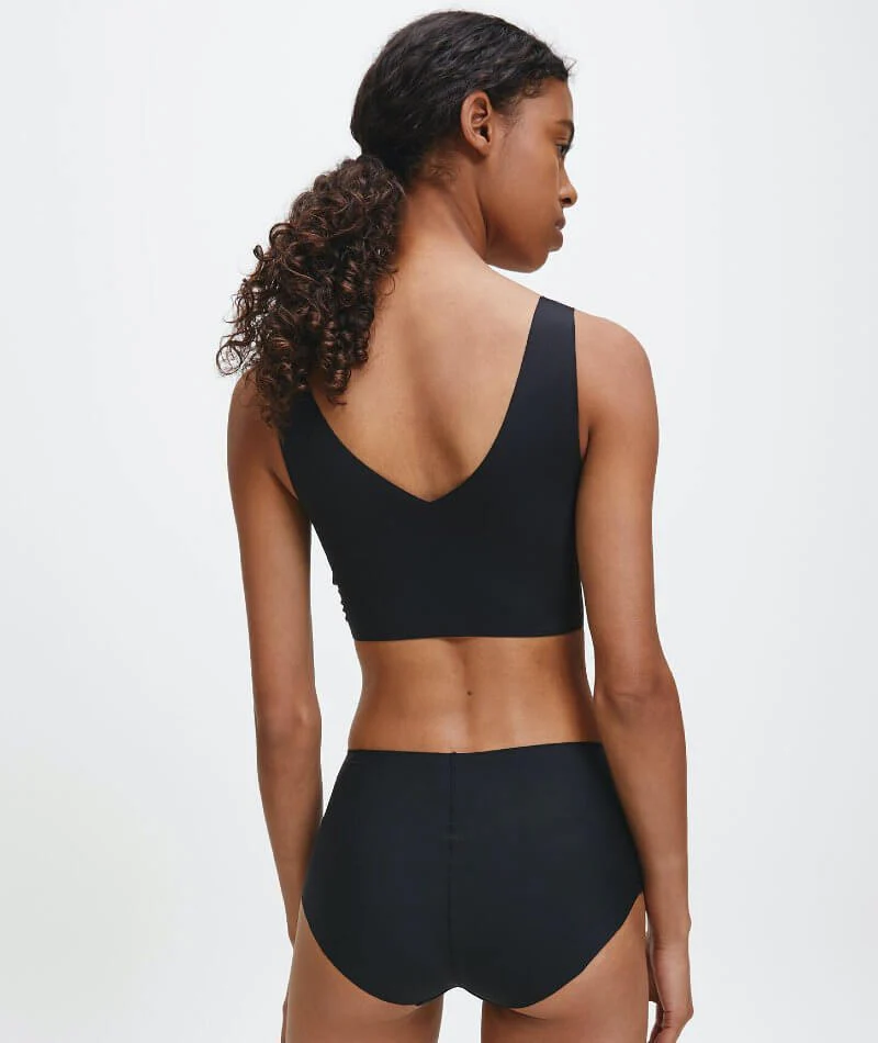 Calvin Klein Invisibles Comfort Lightly Lined V-Neck Bralette - Black - Image 5