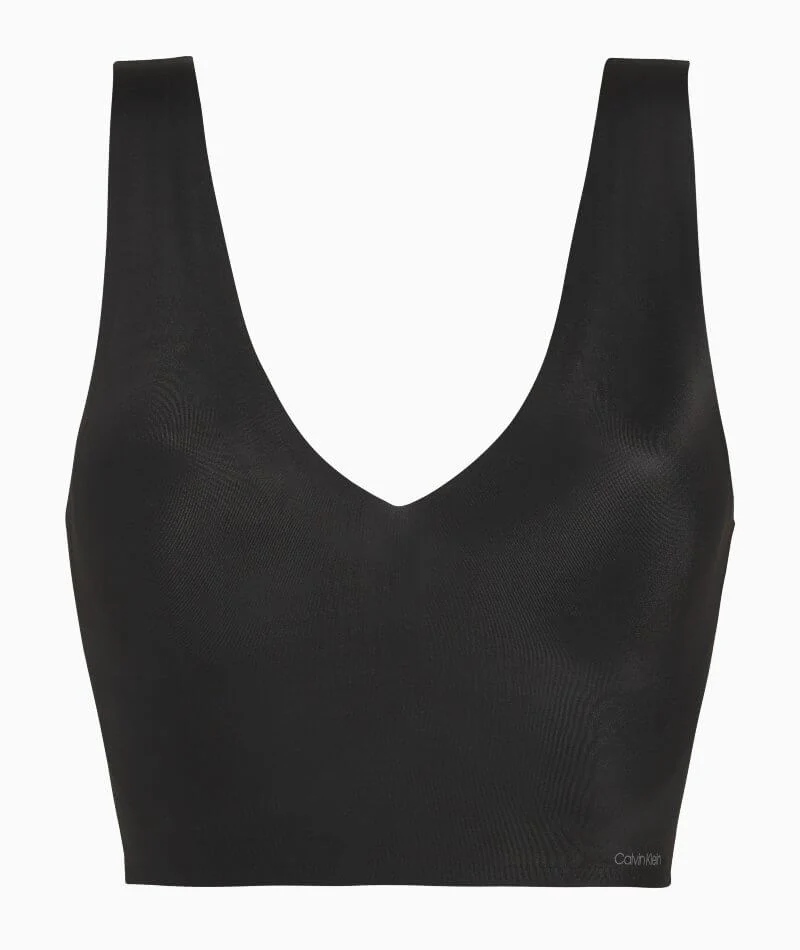 Calvin Klein Invisibles Comfort Lightly Lined V-Neck Bralette - Black - Image 6