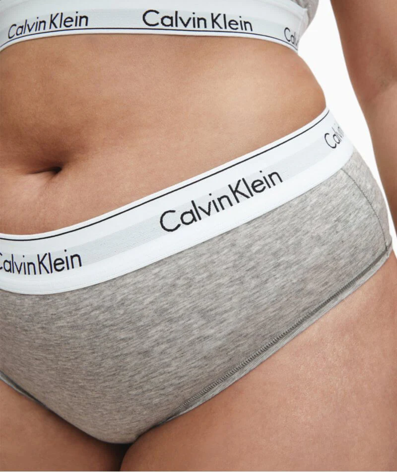 Calvin Klein Modern Cotton Plus Hipster Brief - Grey Heather - Image 5