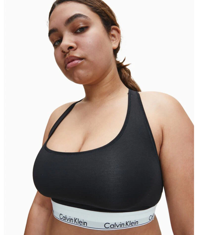 Calvin Klein Modern Cotton Plus Unlined Bralette - Black - Image 3