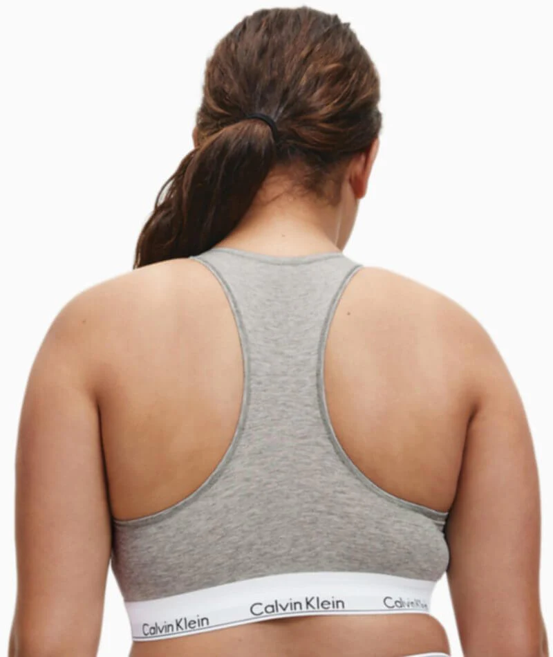 Calvin Klein Modern Cotton Plus Unlined Bralette - Grey Heather - Image 2
